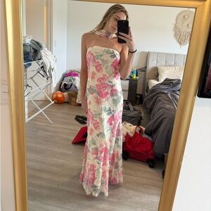 Floral Halter Maxi Dress